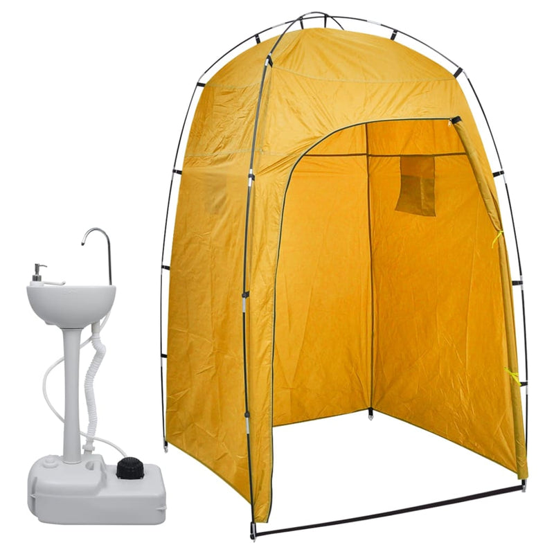 Chargez l'image dans la visionneuse de la galerie, VidaXL Kampeerwasbak met tent draagbaar 20 L
