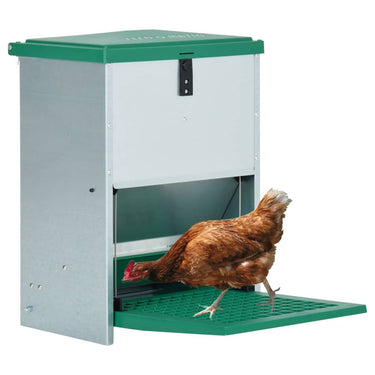 Vidaxl pluimveevoerbak automatisch met pedaal 12 kg