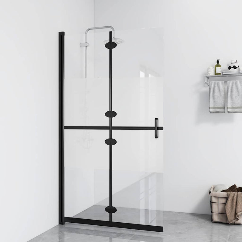 Load image into Gallery viewer, Vidaxl inloopdouchewand inklapbaar 100x190 cm esg-glas halfmat
