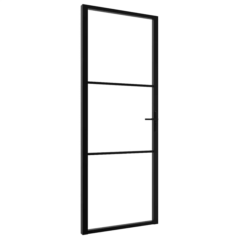 Load image into Gallery viewer, Vidaxl binnendeur 76x201,5 cm esg-glas en aluminium zwart
