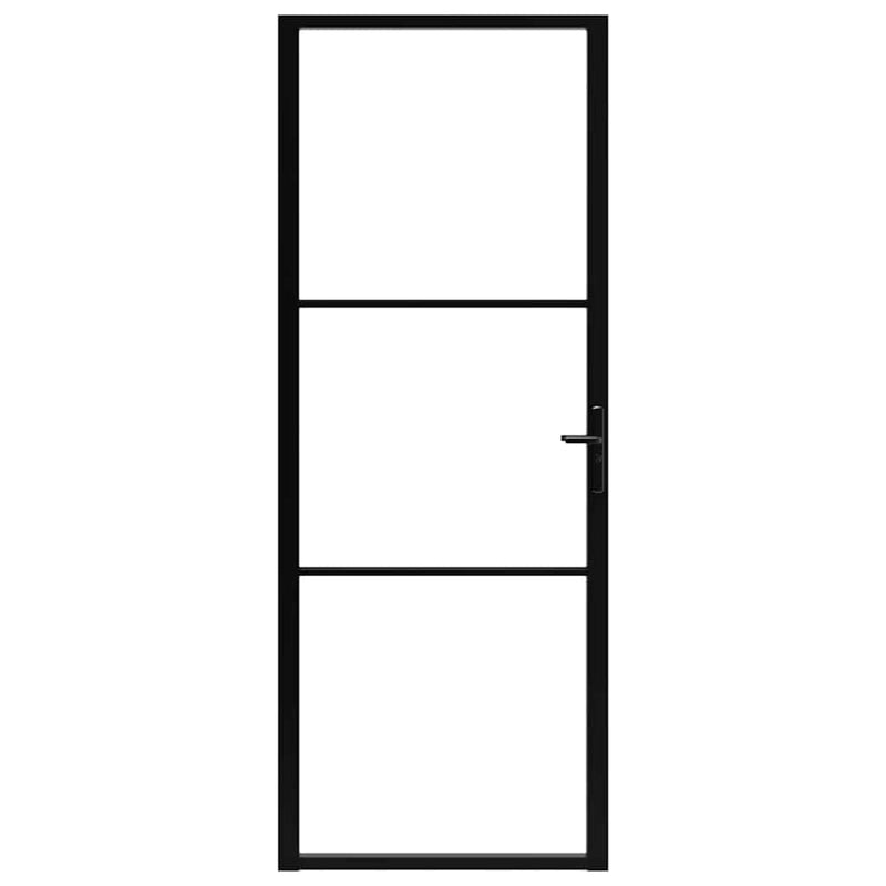 Load image into Gallery viewer, Vidaxl binnendeur 76x201,5 cm esg-glas en aluminium zwart
