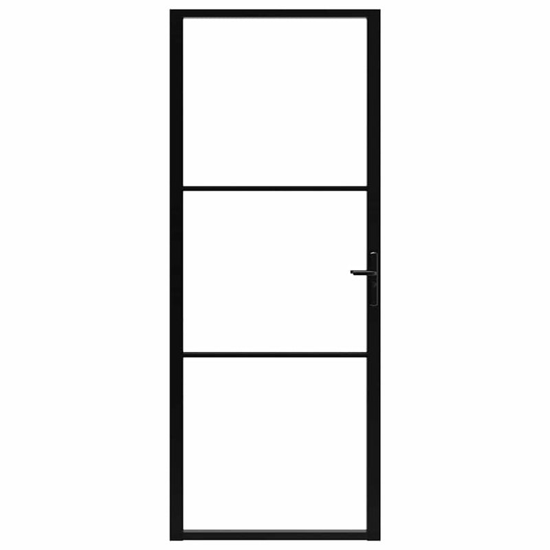 Load image into Gallery viewer, Vidaxl binnendeur 83x201,5 cm esg-glas en aluminium zwart

