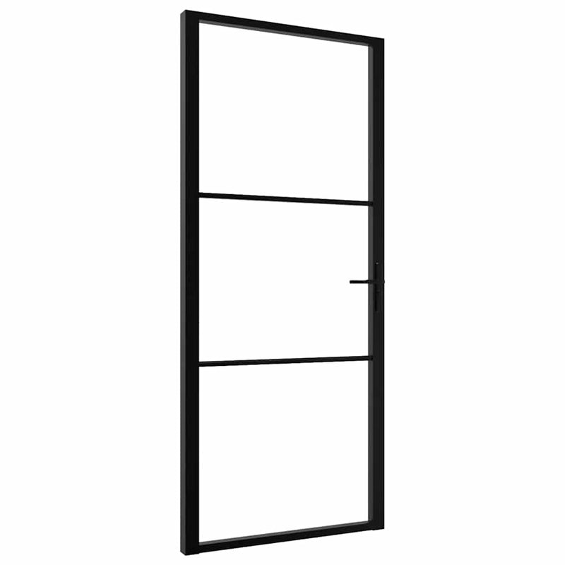 Load image into Gallery viewer, Vidaxl binnendeur 102,5x201,5 cm esg-glas en aluminium zwart
