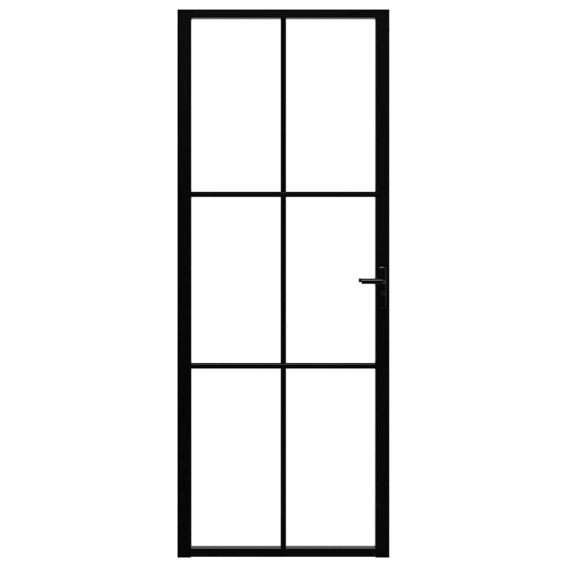 Load image into Gallery viewer, Vidaxl binnendeur 76x201,5 cm esg-glas en aluminium zwart

