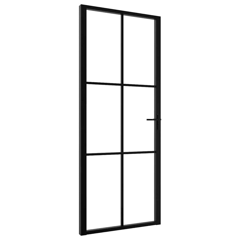 Load image into Gallery viewer, Vidaxl binnendeur 83x201,5 cm esg-glas en aluminium zwart
