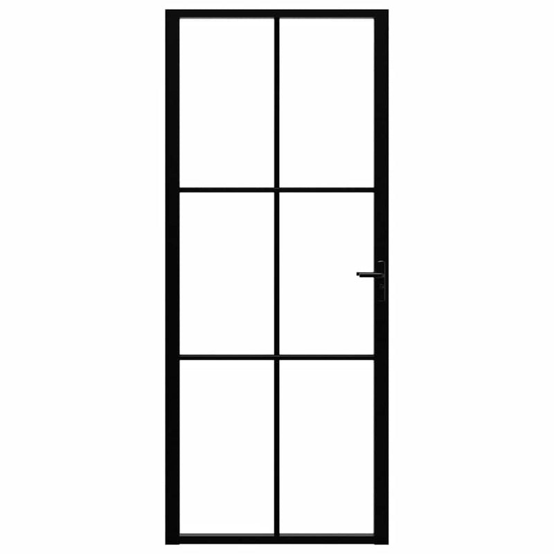 Load image into Gallery viewer, Vidaxl binnendeur 83x201,5 cm esg-glas en aluminium zwart
