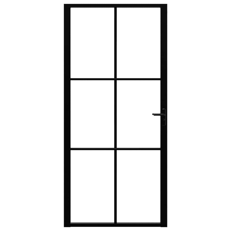 Load image into Gallery viewer, Vidaxl binnendeur 93x201,5 cm esg-glas en aluminium zwart
