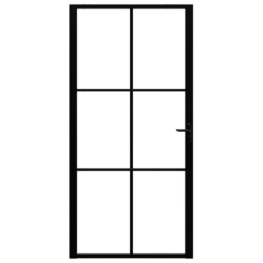 Vidaxl binnendeur 102,5x201,5 cm esg-glas en aluminium zwart