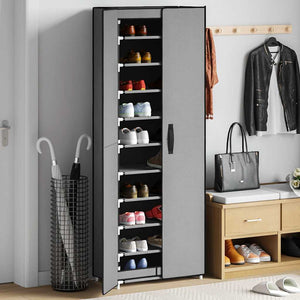 Vidaxl schoenenkast 60x30x166 cm stof grijs