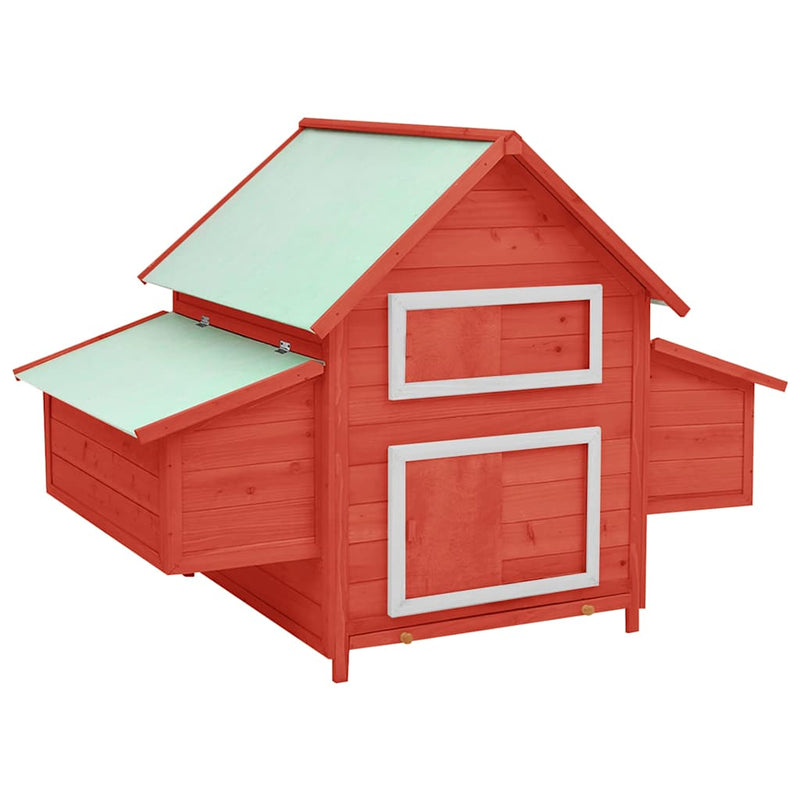 Load image into Gallery viewer, Vidaxl kippenhok 150x96x110 cm massief vurenhout rood en wit
