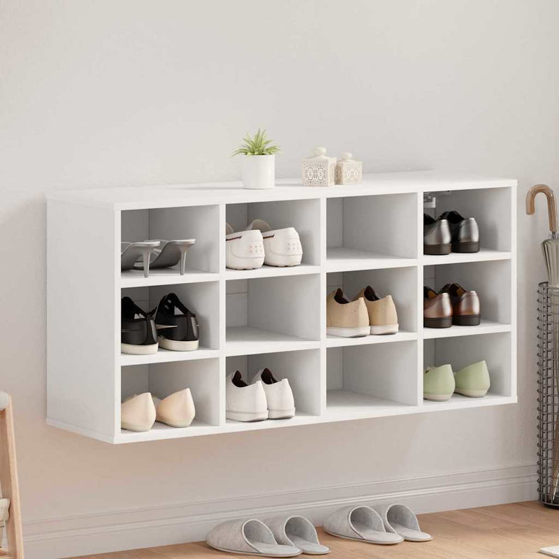 Laden Sie das Bild in Galerie -Viewer, Vidaxl schoenenkast met plank wit 103 x 30 x 51 cm bewerkt hout
