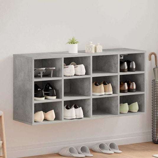 Vidaxl schoenenkast met plank betongrijs 103 x 30 x 51 cm bewerkt hout