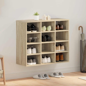 Vidaxl schoenenkast sonoma eiken 77,5 x 30 x 67 cm bewerkt hout