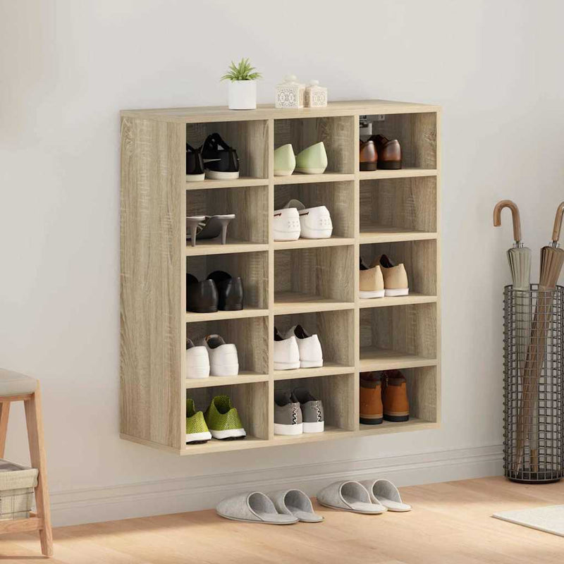 Afbeelding laden in galerijviewer, Vidaxl schoenenkast sonoma eiken 77,5 x 30 x 83,5 cm bewerkt hout
