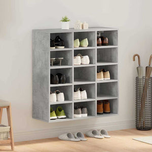 Vidaxl schoenenkast betongrijs 77,5 x 30 x 83,5 cm bewerkt hout