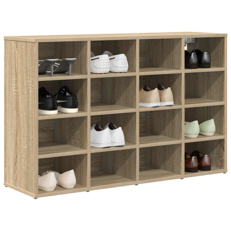 Laden Sie das Bild in Galerie -Viewer, Vidaxl schoenenkast sonoma eiken 103 x 30 x 67 cm bewerkt hout
