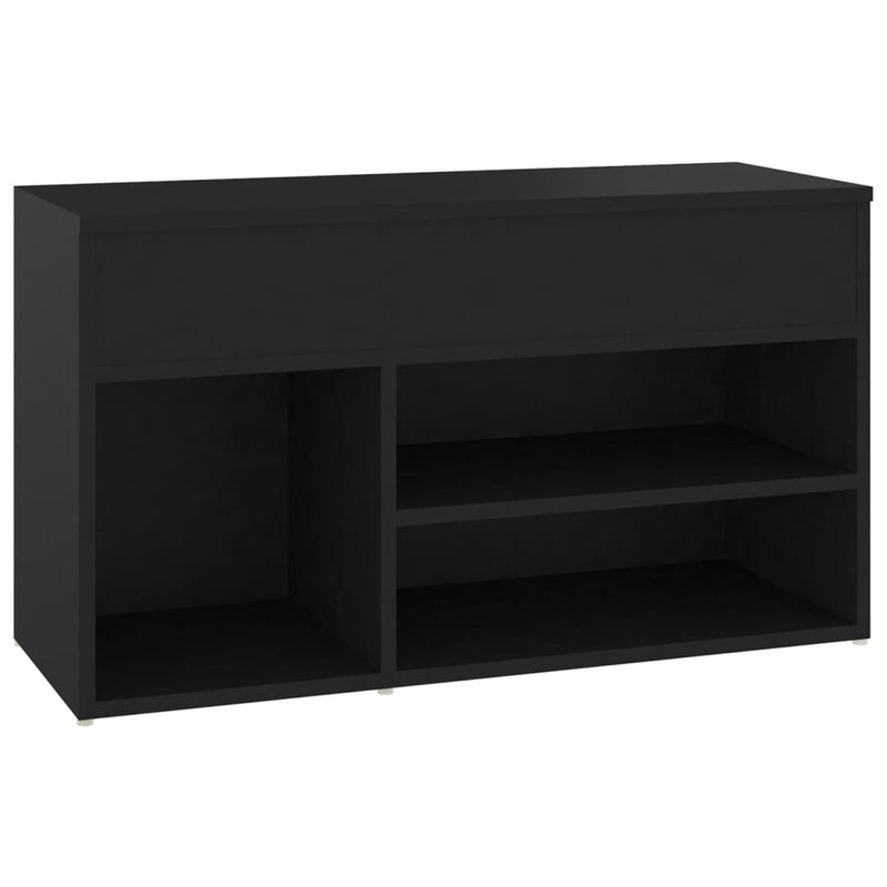 Load image into Gallery viewer, Vidaxl schoenenbank 80x30x45 cm bewerkt hout zwart
