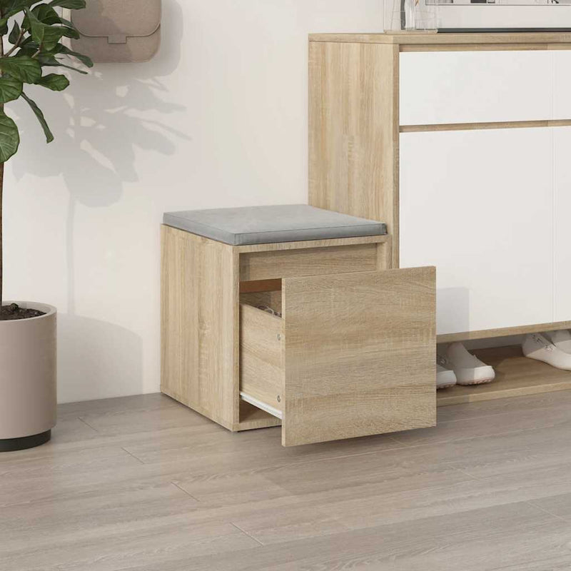 Chargez l'image dans la visionneuse de la galerie, Vidaxl opbergbox met lade 40,5x40x40 cm bewerkt hout sonoma eikenkleur
