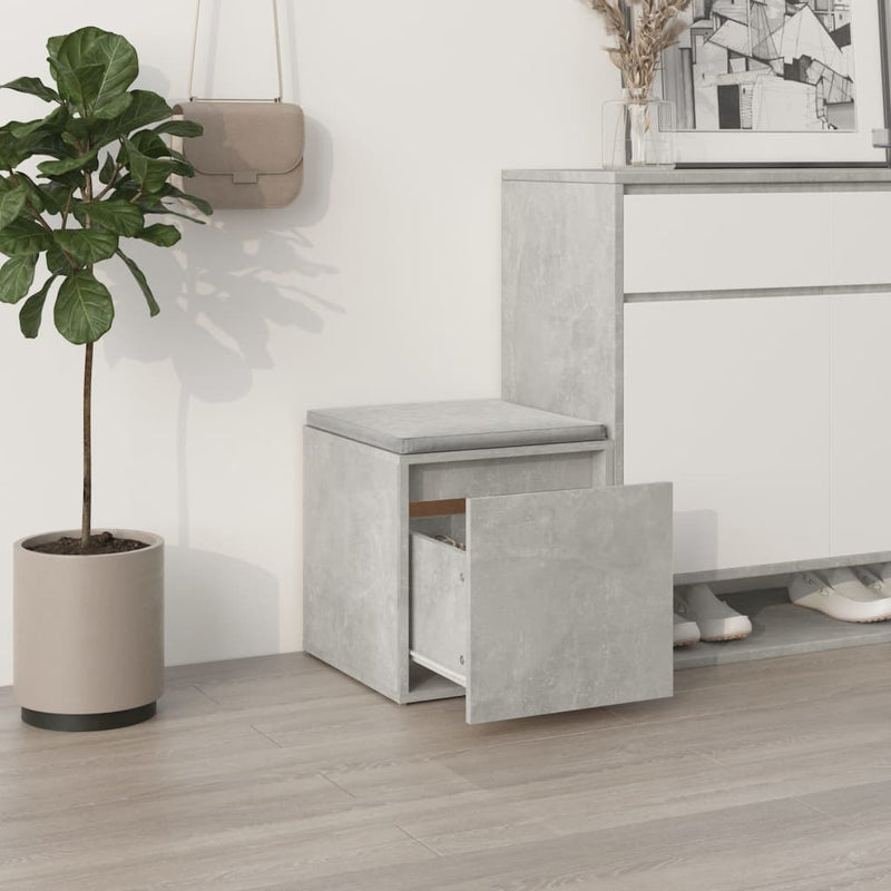 Load image into Gallery viewer, VidaXL Opbergbox met lade 40,5x40x40 cm bewerkt hout betongrijs
