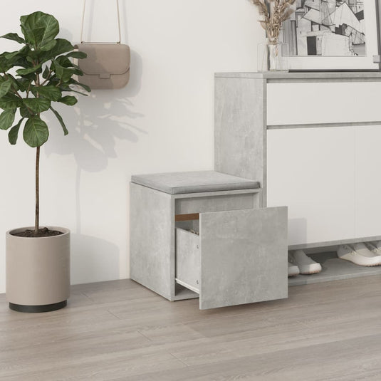 VidaXL Opbergbox met lade 40,5x40x40 cm bewerkt hout betongrijs