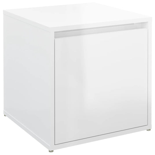 VidaXL Opbergbox met lade 40,5x40x40 cm bewerkt hout hoogglans wit