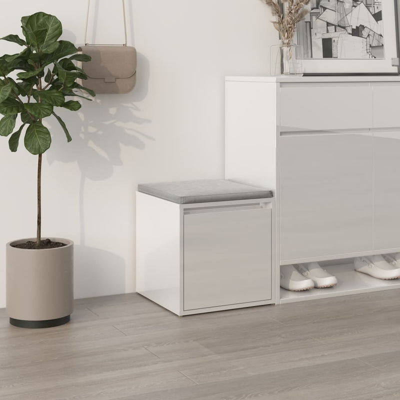 Load image into Gallery viewer, VidaXL Opbergbox met lade 40,5x40x40 cm bewerkt hout hoogglans wit
