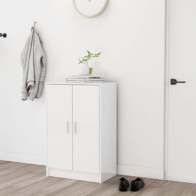 Load image into Gallery viewer, VidaXL Schoenenkast 60x35x92 cm spaanplaat hoogglans wit
