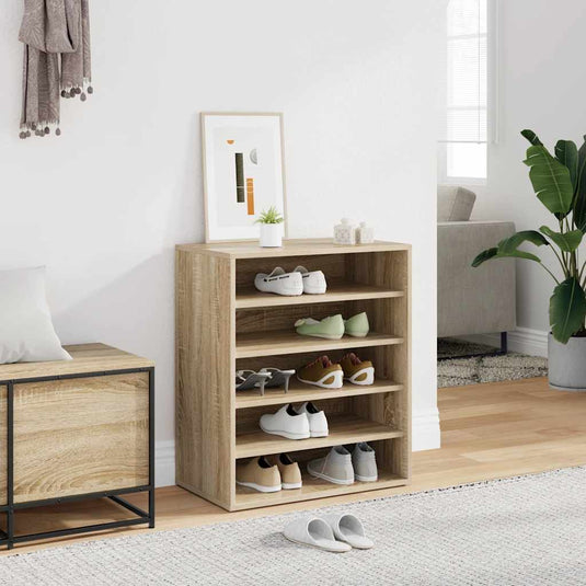 Vidaxl schoenenkast 60x35x70 cm bewerkt hout sonoma eikenkleurig