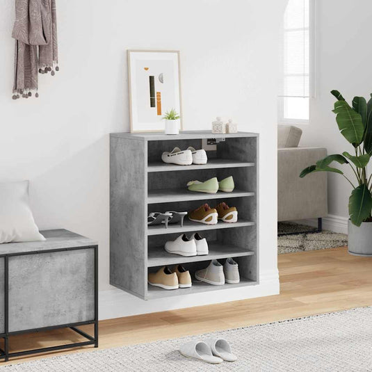 Vidaxl schoenenkast 60x35x70 cm bewerkt hout betongrijs