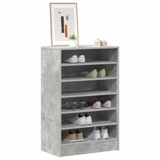 Vidaxl schoenenkast 60x35x92 cm bewerkt hout betongrijs
