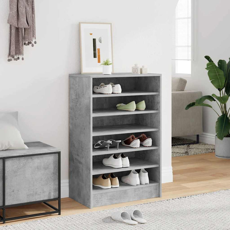 Load image into Gallery viewer, Vidaxl schoenenkast 60x35x92 cm bewerkt hout betongrijs
