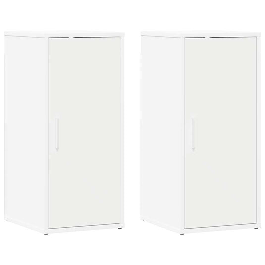 Vidaxl schoenenkasten 2 st 32x35x70 cm bewerkt hout wit