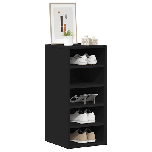 Vidaxl schoenenkast 31,5x35x70 cm spaanplaat zwart