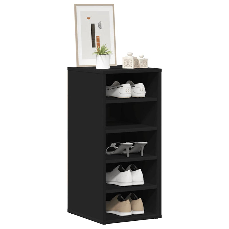 Load image into Gallery viewer, Vidaxl schoenenkast 31,5x35x70 cm spaanplaat zwart
