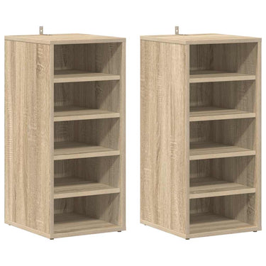 Vidaxl schoenenkasten 2 st 31,5x35x70 cm hout sonoma eikenkleur