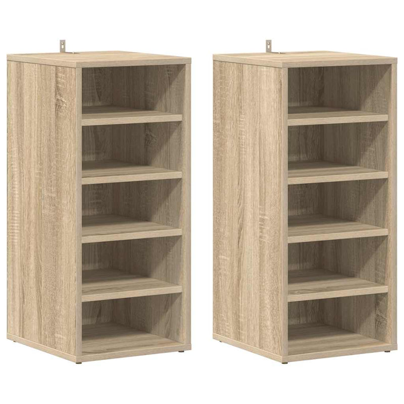 Load image into Gallery viewer, Vidaxl schoenenkasten 2 st 31,5x35x70 cm hout sonoma eikenkleur
