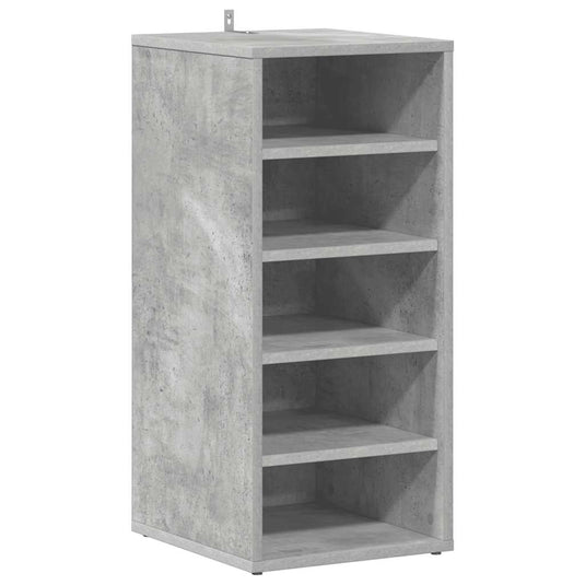 Vidaxl schoenenkasten 2 st 31,5x35x70 cm bewerkt hout betongrijs