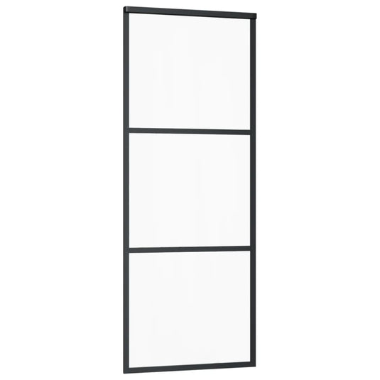 Vidaxl schuifdeur met beslag 76x205 cm aluminium en esg-glas