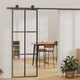 Vidaxl schuifdeur met beslag 76x205 cm aluminium en esg-glas