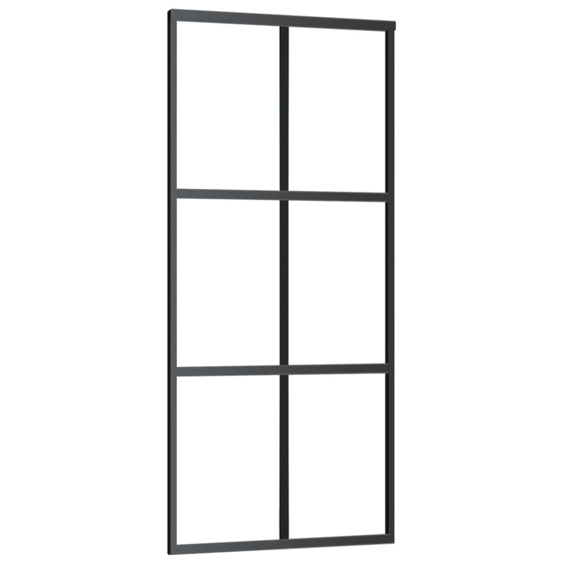 Load image into Gallery viewer, VidaXL Schuifdeur met beslag 90x205 cm aluminium en ESG-glas
