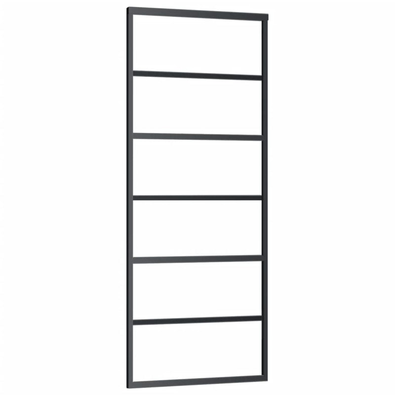 Load image into Gallery viewer, Vidaxl schuifdeur met beslag 76x205 cm aluminium en esg-glas
