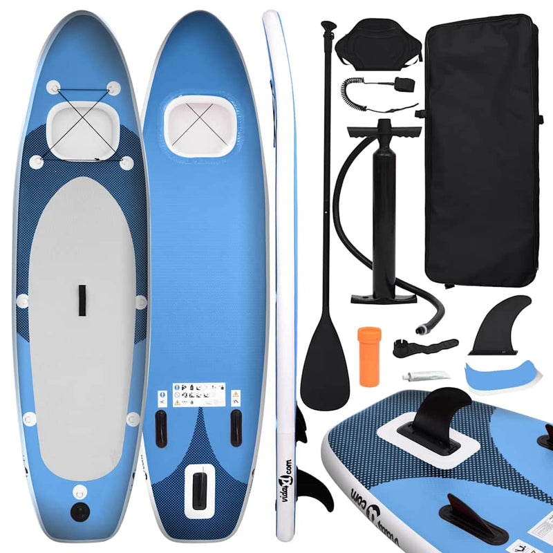 Load image into Gallery viewer, Vidaxl stand up paddleboardset opblaasbaar 330x76x10 cm zeeblauw
