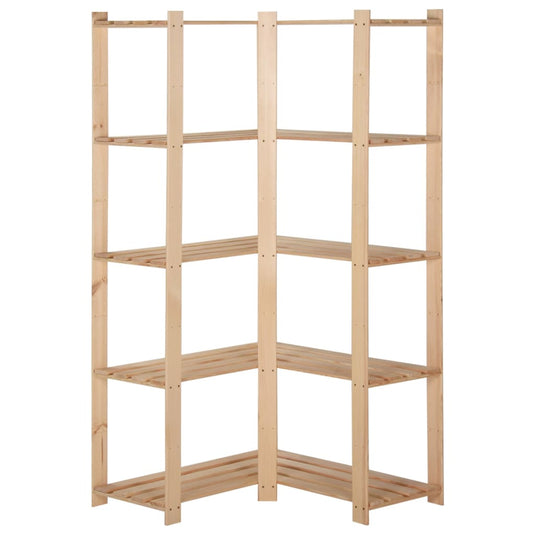 Vidaxl hoekopbergrek 5-laags 82,5x82,5x170 cm massief grenenhout