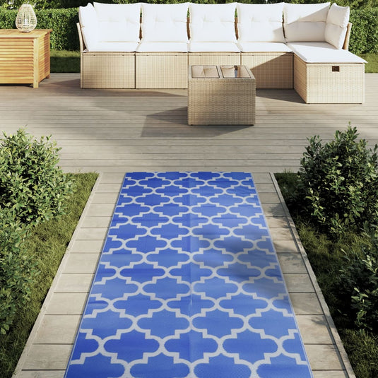 Vidaxl buitenkleed arakil 80x250 cm polypropeen blauw