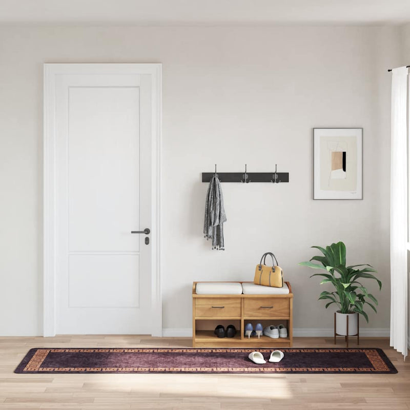 Chargez l'image dans la visionneuse de la galerie, Vidaxl vloerkleed wasbaar anti-slip 80x300 cm zwart en goudkleurig
