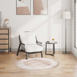 Vidaxl vloerkleed wasbaar anti-slip 120 cm beige