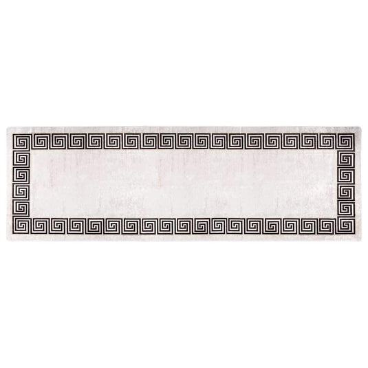 Vidaxl vloerkleed wasbaar anti-slip 80x300 cm lichtbeige