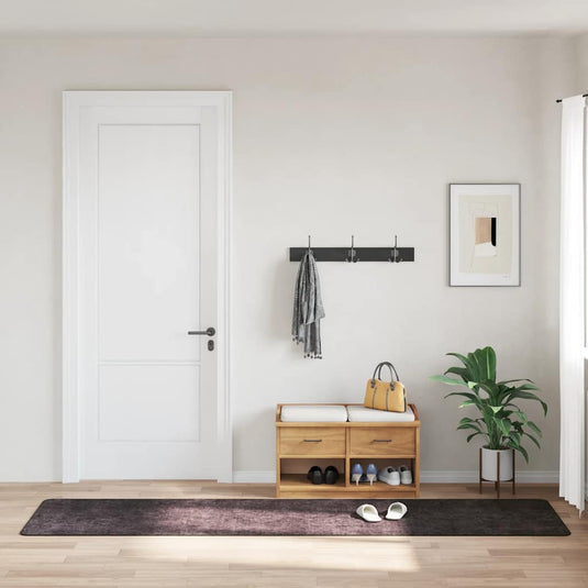 Vidaxl vloerkleed wasbaar anti-slip 80x300 cm antracietkleurig