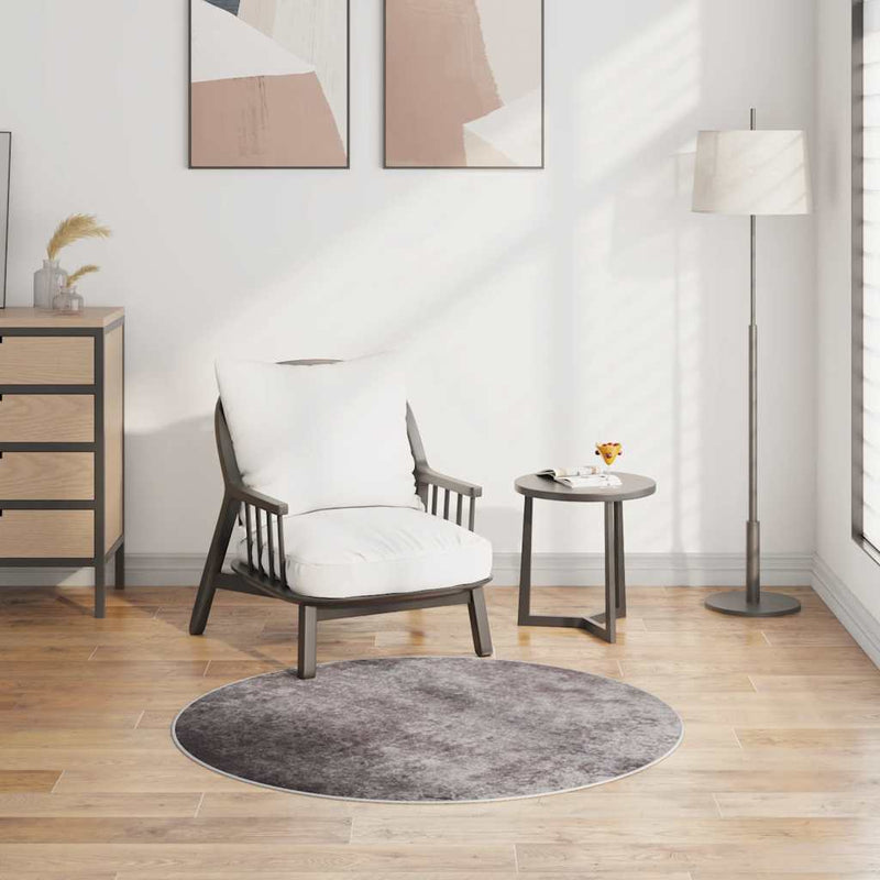 Load image into Gallery viewer, Vidaxl vloerkleed wasbaar anti-slip ø120 cm grijs
