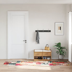 Vidaxl vloerkleed wasbaar anti-slip patchwork 80x300 cm meerkleurig
